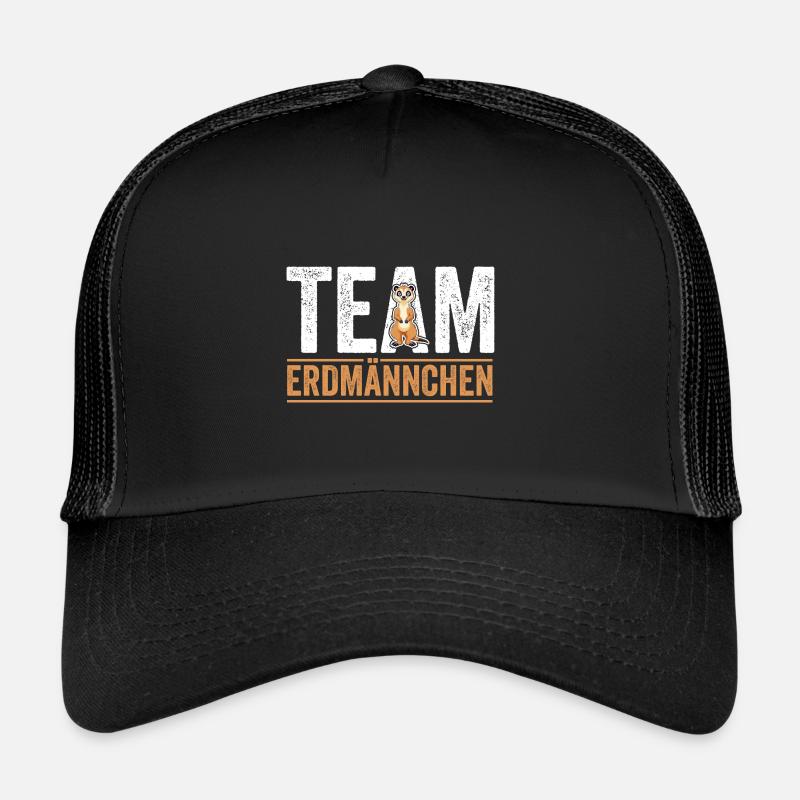 Team Erdmännchen - Trucker Cap - Schwarz/Schwarz