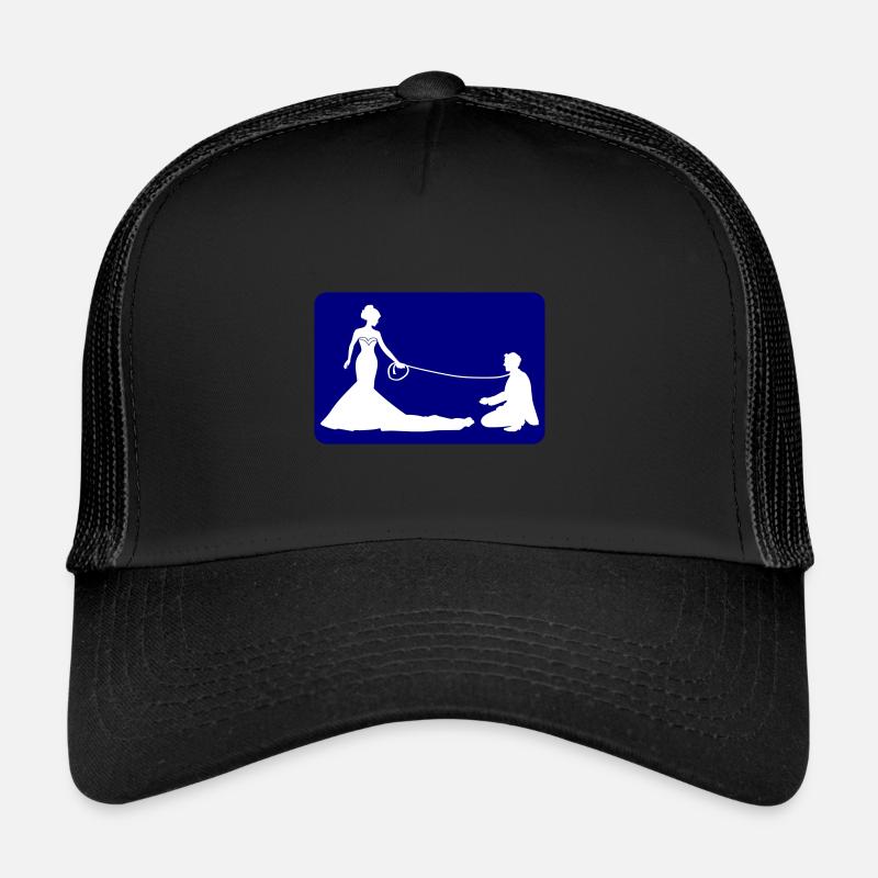 Wedding Bride and groom Linen Trucker Cap