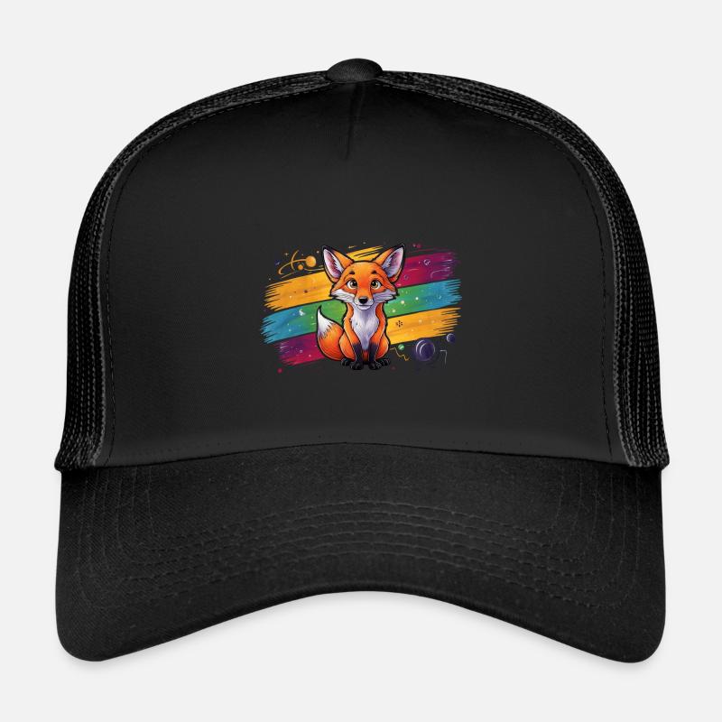 Fuchs - Illustration - Trucker Cap - Schwarz/Schwarz