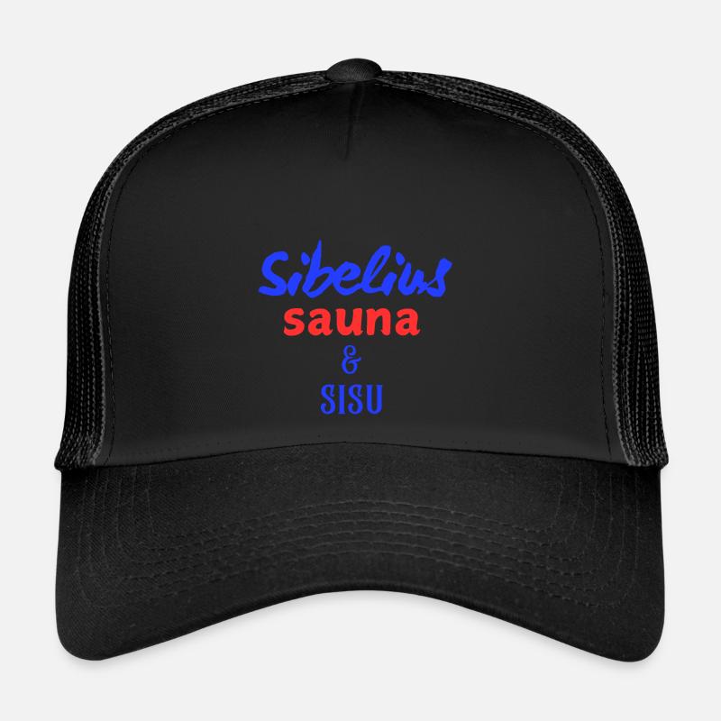 Sibelius, Sauna & Sisu - Trucker Cap - Schwarz/Schwarz