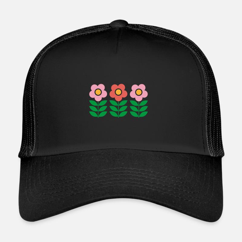 Fleurs - Casquette trucker - noir/noir