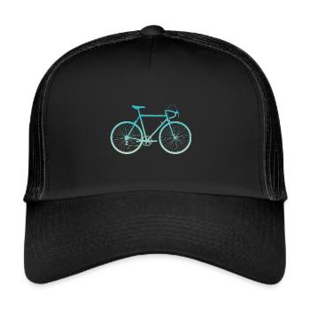 Rennrad Motiv Rennrad Motiv - Trucker Cap - Schwarz/Schwarz - Vorne