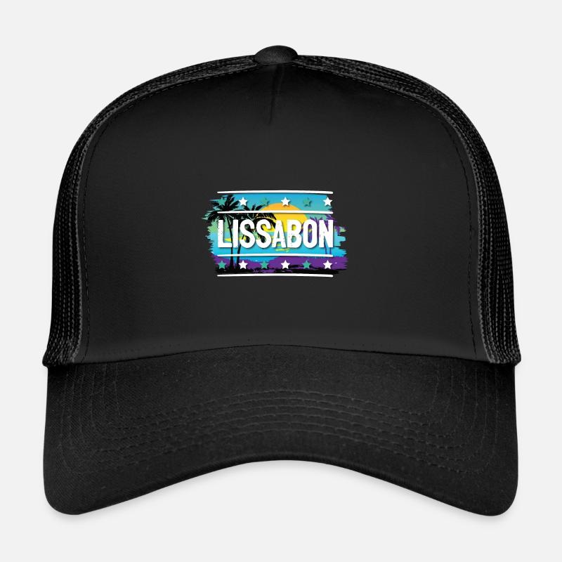 Lisbonne - Casquette trucker  - noir/noir