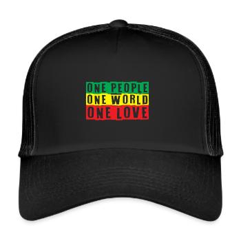 Dieses Reggae Reggaeton Music Spruch-Design ist pe - Trucker Cap - Schwarz/Schwarz - Vorne