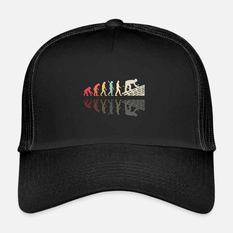 Roofer Human Evolution Retro Vintage Construction Trucker Cap