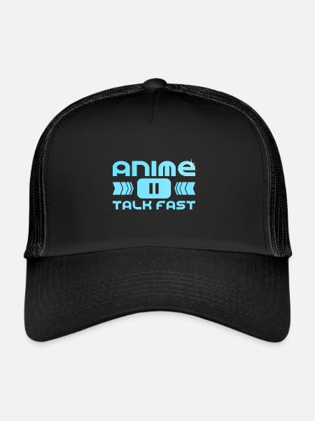 Mignon Manga Japonais Femmes Filles Cadeau Otaku Kawaii - Casquette trucker  - noir/noir - Devant