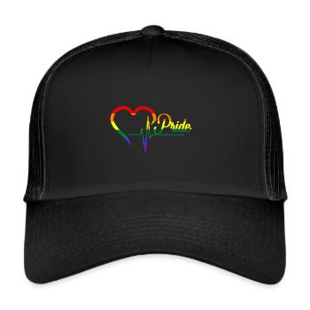 Gay Pride - Trucker Cap - Schwarz/Schwarz - Vorne