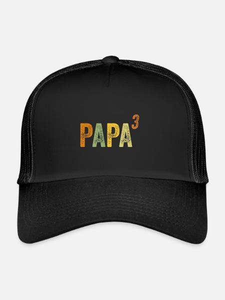 Dad High Three - 3 Kids Triples Father's Day - Trucker Cap - black/black - Front