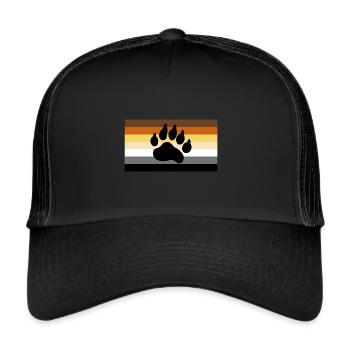 Gay Bear Flag for Gay Men and Gay bear Pride - Trucker Cap - Schwarz/Schwarz - Vorne