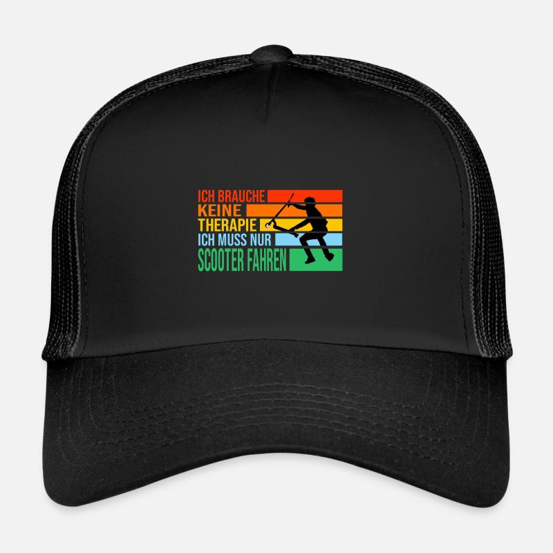 Scooter Roller Scooter-Fahrer Geschenk - Trucker Cap - Schwarz/Schwarz