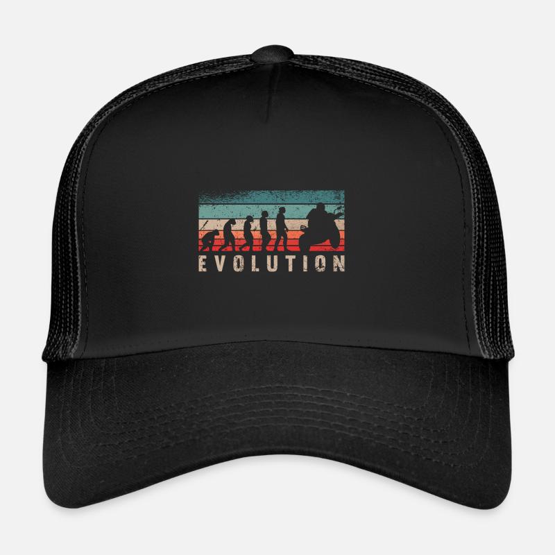 Motorcycle Evolution Vintage Biker Motorcycle Trucker Cap