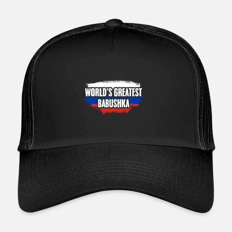 Russian Flag Awesome World's Greatest Babushka A Trucker Cap