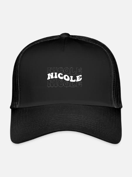 Funny Nicole Groovy 4 Men Women Cool Nicole Tie - Trucker Cap - black/black - Front