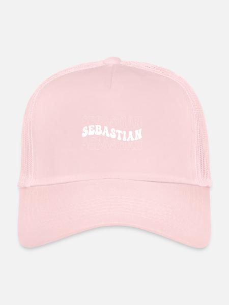 Drôle Sebastian Groovy 4 Hommes Femmes Cool Sebastian - Casquette trucker  - rose pâle - Devant