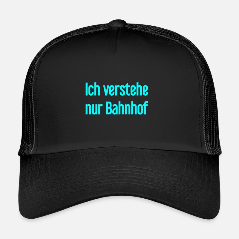 I only understand train station - Trucker Cap - black/black