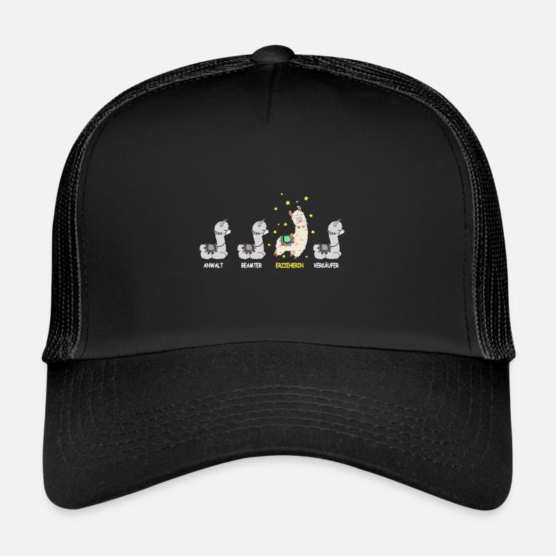 Erzieherin Kindergarten Abschied Dankeschön - Trucker Cap - Schwarz/Schwarz