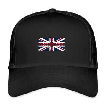 Union Jack British Flag Tribal Style - Trucker Cap - black/black - Front