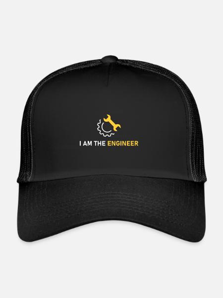 Je suis l’ingénieur - Casquette trucker  - noir/noir - Devant