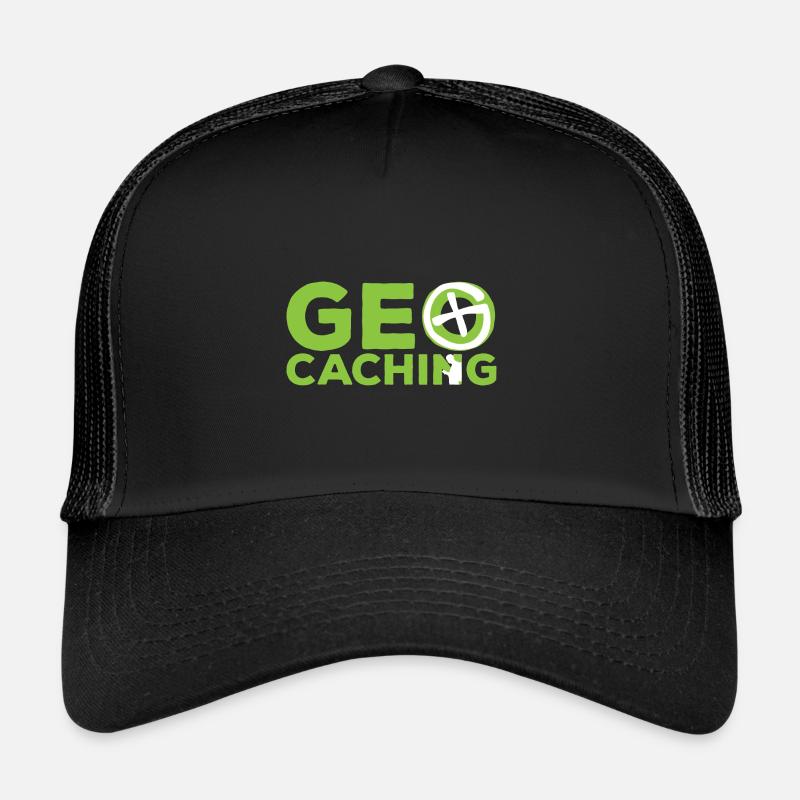 Geocaching Freizeit im Namen - Trucker Cap - Schwarz/Schwarz