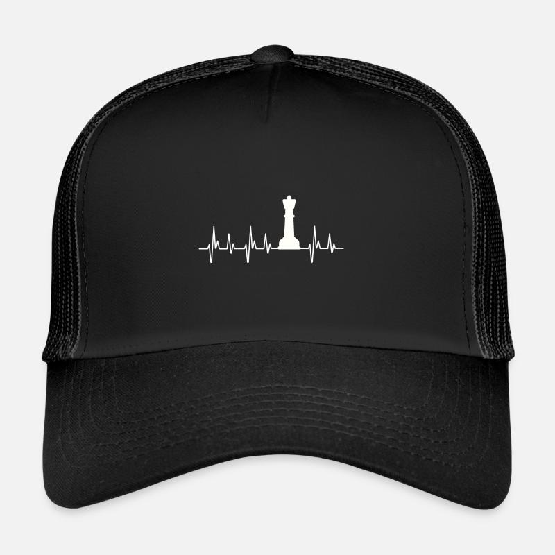 Schach Schachbrett Geschenk Chess Shirt - Trucker Cap - Schwarz/Schwarz