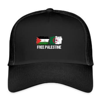 Algérie Cadeau Palestine Palestine Libre Gaza - Casquette trucker  - noir/noir - Devant