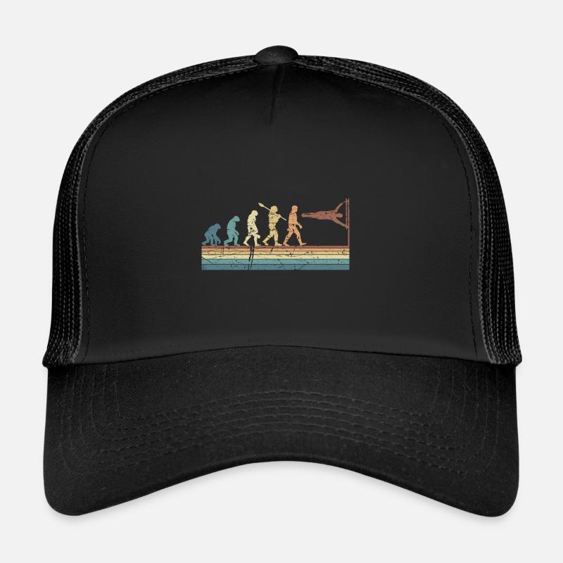 Evolution of man Calisthenics Retro Vintage - Trucker Cap - Schwarz/Schwarz
