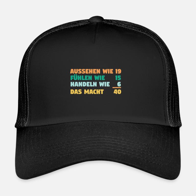 Vierzig Vierzigster 40 Jahre Geburtstag Trucker Cap