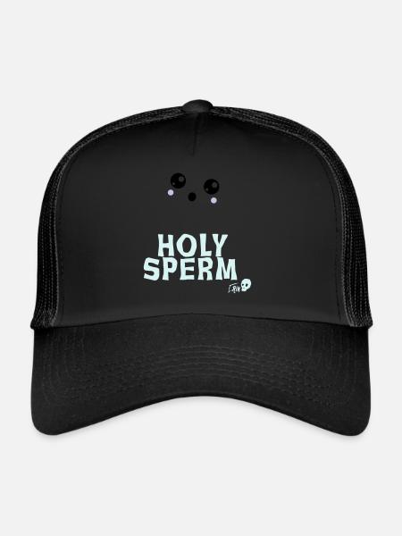 Holy sperm - Trucker Cap - black/black - Front