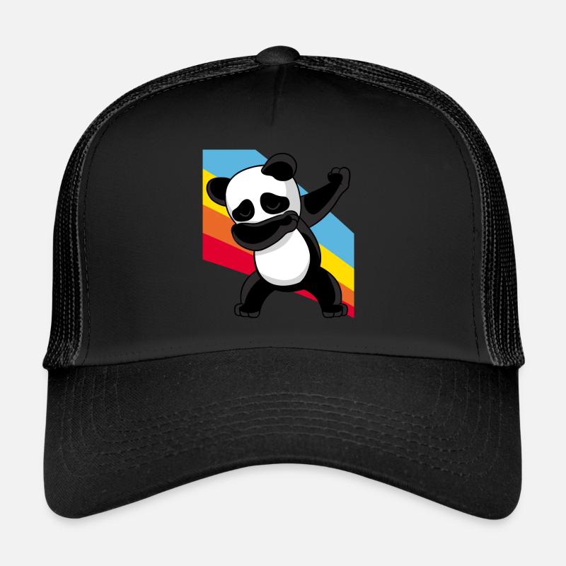 Retro Vintage Style Pop Art Dabbing Dab Panda Bear Trucker Cap