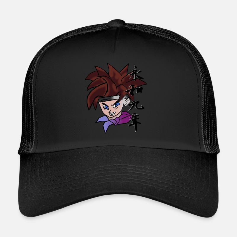 Manga - Trucker Cap - Schwarz/Schwarz