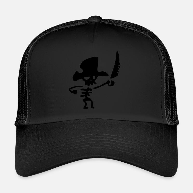 Pirat - Trucker Cap - Schwarz/Schwarz