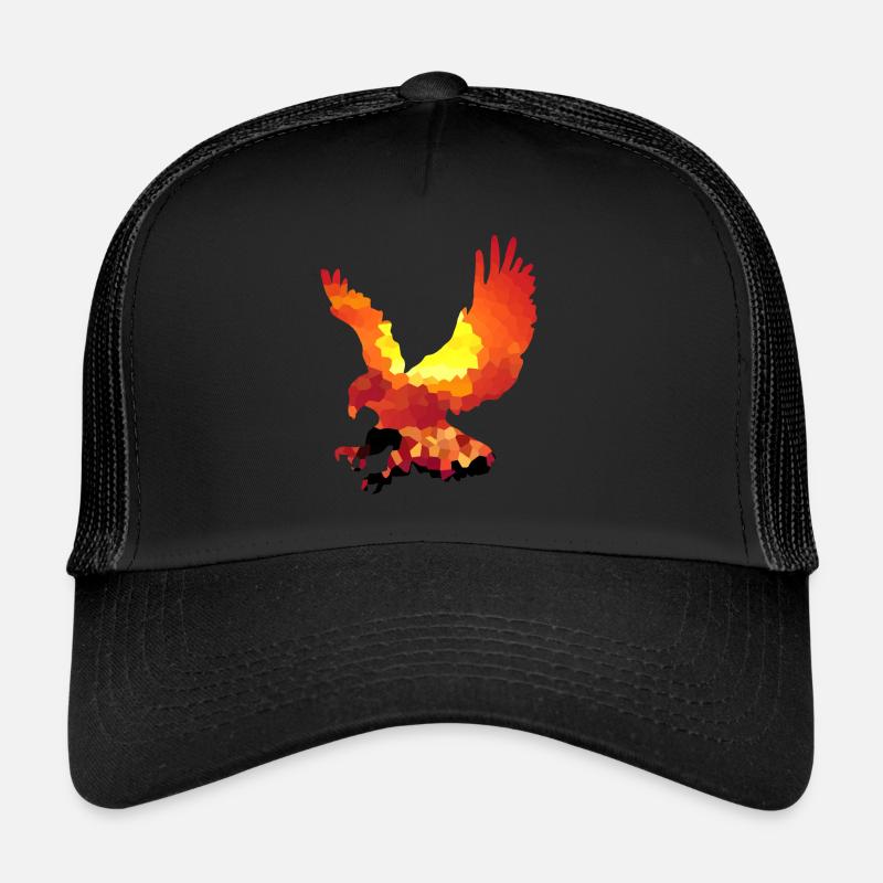 Oranger Falke - Trucker Cap - Schwarz/Schwarz
