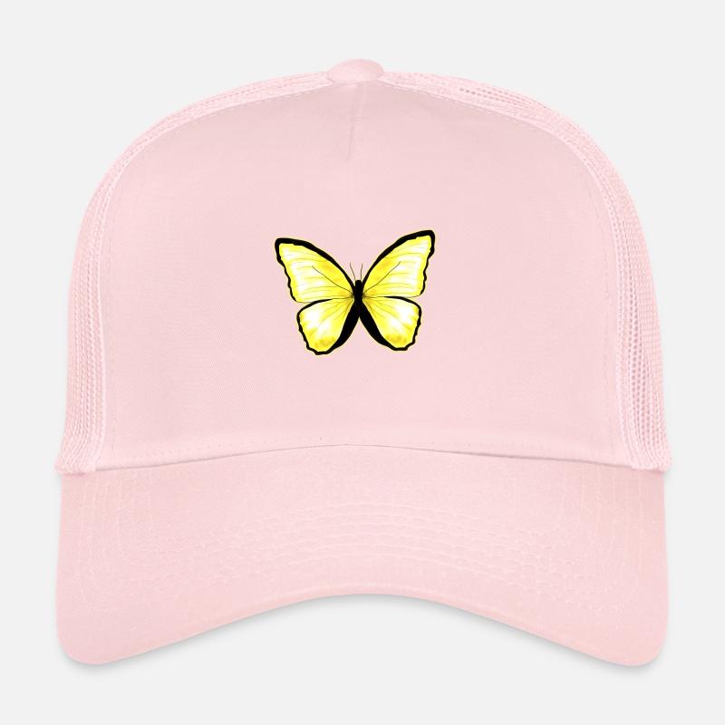 Papillon jaune citron papillon Casquette trucker 