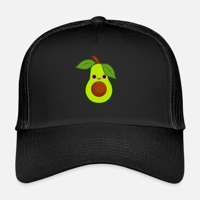 Avocado Männchen - Trucker Cap - Schwarz/Schwarz
