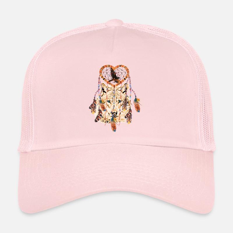 Wolf Dream Catcher Falcon - blue eyes Trucker Cap