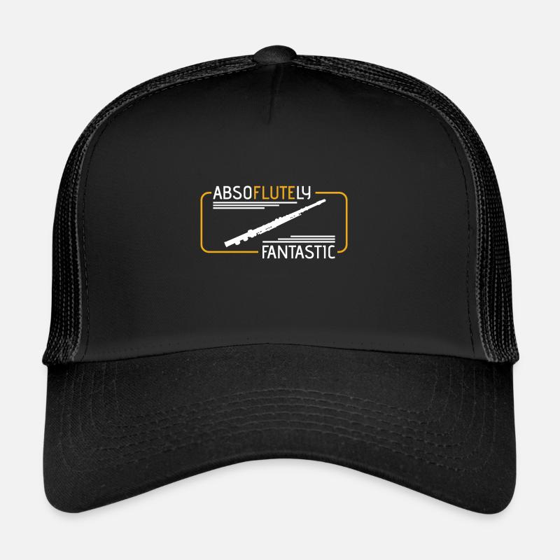 Flöte Flötist Geschenk Querflöte Musiker Spruch - Trucker Cap - Schwarz/Schwarz