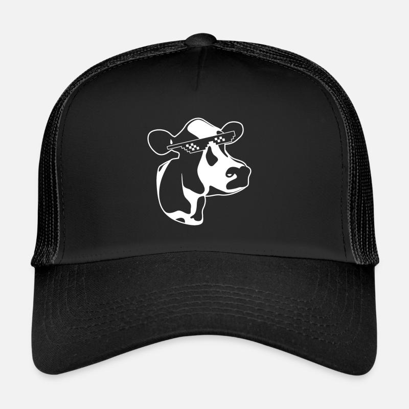 Kuh Sonnenbrille Brille Cool Meme Kinder - Trucker Cap - Schwarz/Schwarz