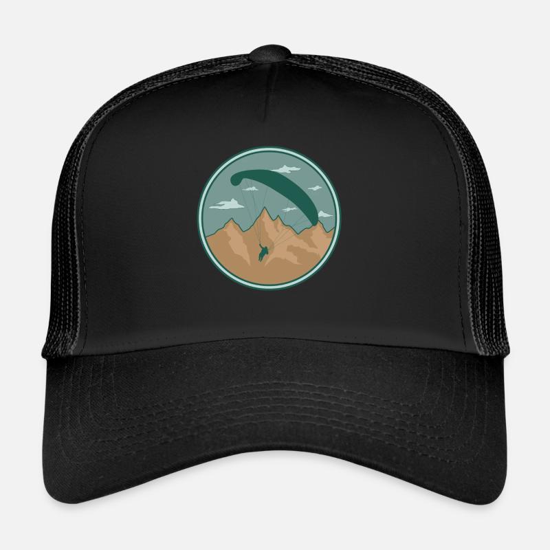 Paragliding Pilot Gleitschirm Geschenk Flieger - Trucker Cap - Schwarz/Schwarz