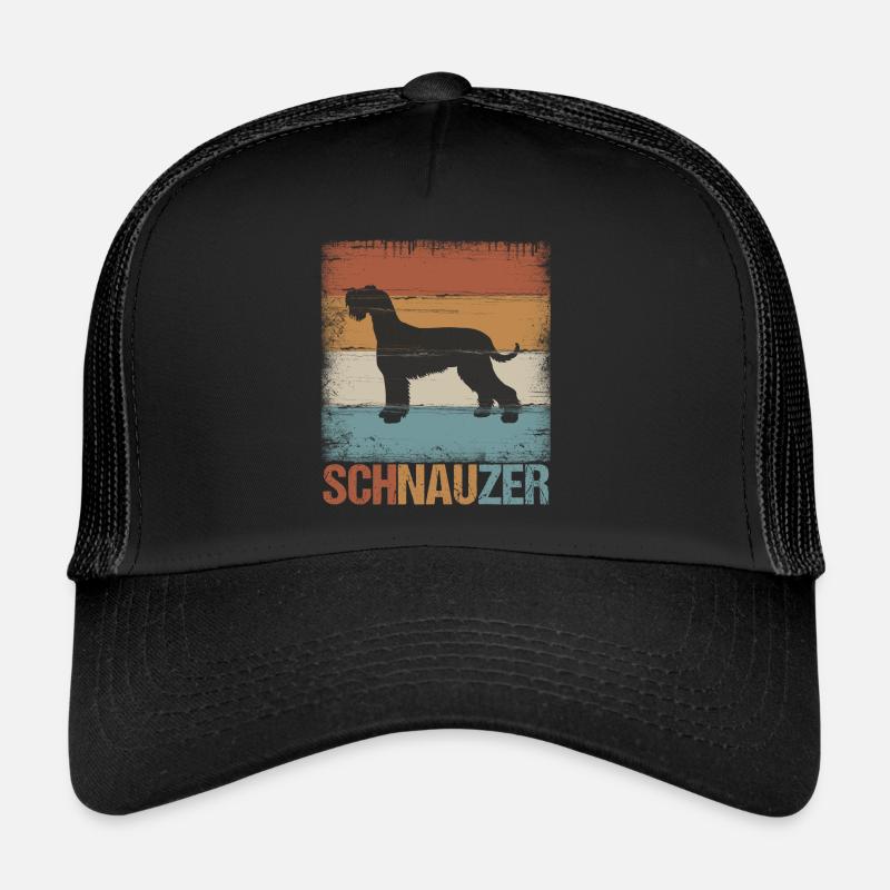 Schnauzer Hund Hundehalter Geschenkidee - Trucker Cap - Schwarz/Schwarz