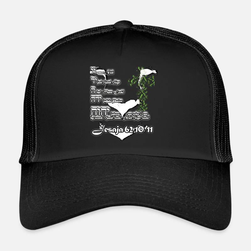 Yahweh Jeshua Lion Cross - Trucker Cap - black/black