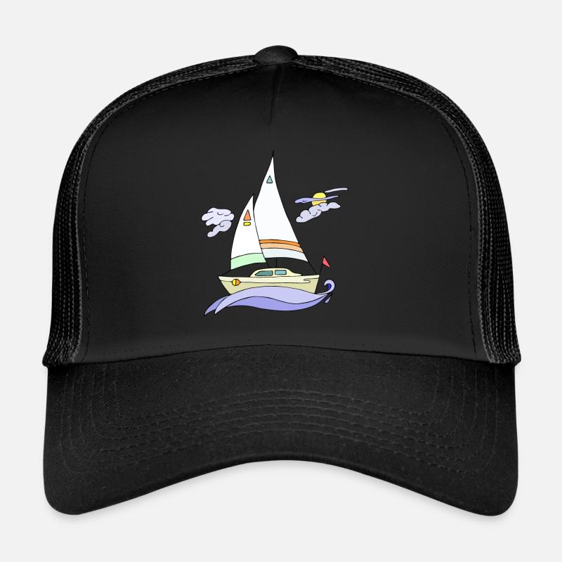 Segelboot - Trucker Cap - Schwarz/Schwarz