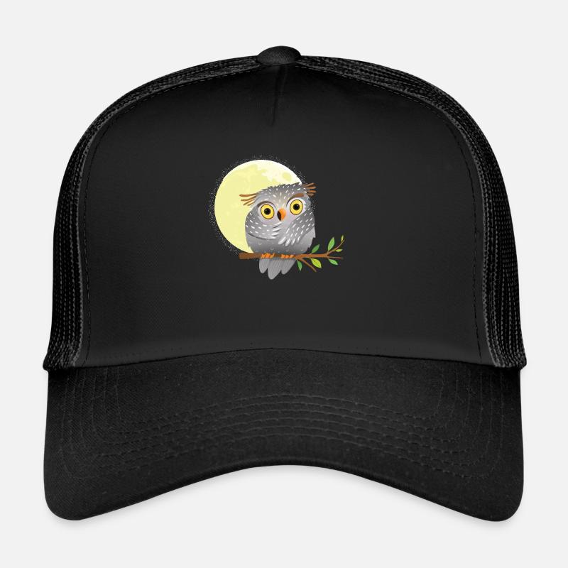 Süße Eule - Trucker Cap - Schwarz/Schwarz