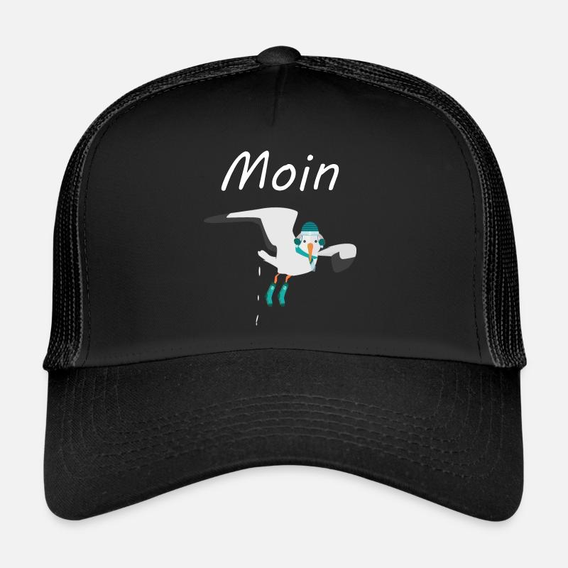 Moin - Möwe mit Winterkleidung macht Möwenschiss Trucker Cap