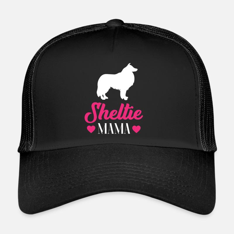 Shetland Sheltie Owner Gift - Trucker Cap - black/black