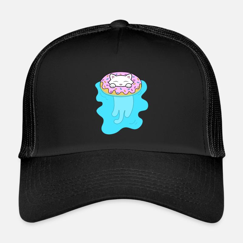 Mignon chaton blanc nageant dans une piscine Casquette trucker 