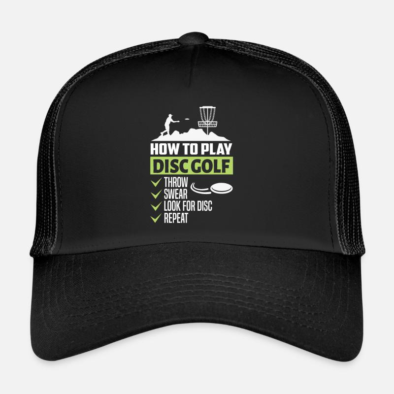 HOW TO PLAY DISC GOLF - Trucker Cap - Schwarz/Schwarz