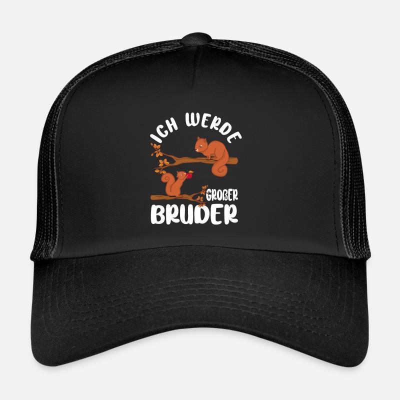 Ich werde Großer Bruder Baumfuchs Brüder - Trucker Cap - Schwarz/Schwarz