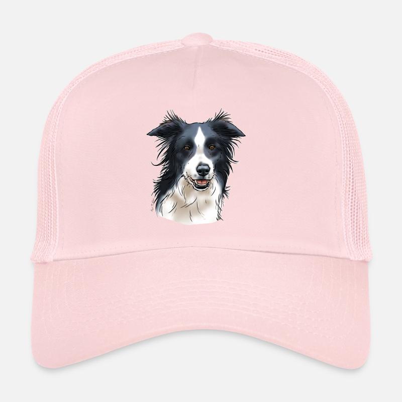 Border collie head (for dark textiles) Trucker Cap