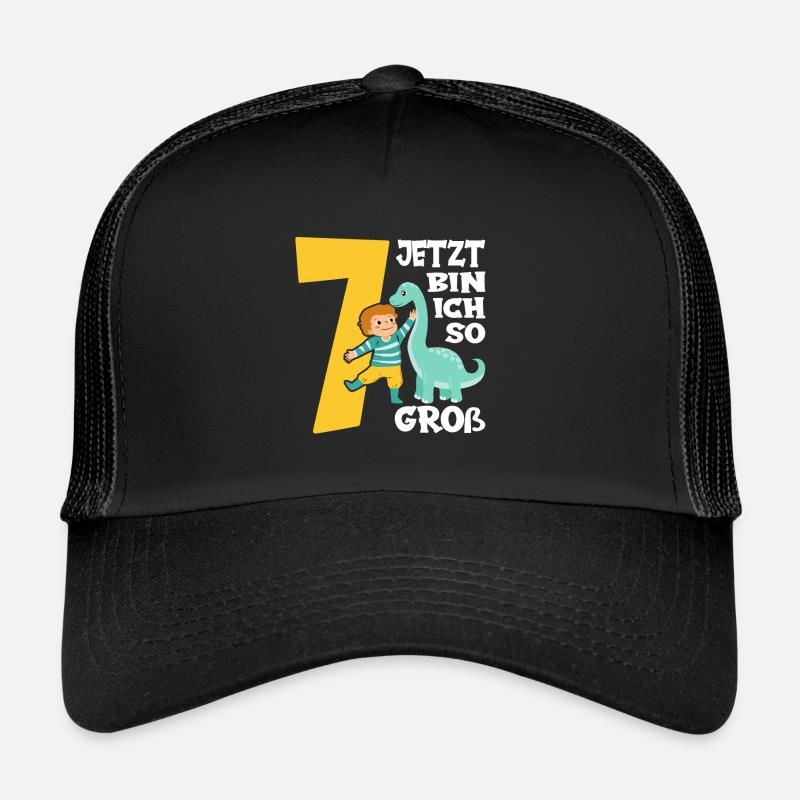Dino Junge 7. Geburtstag Jetzt bin ich so groß Trucker Cap