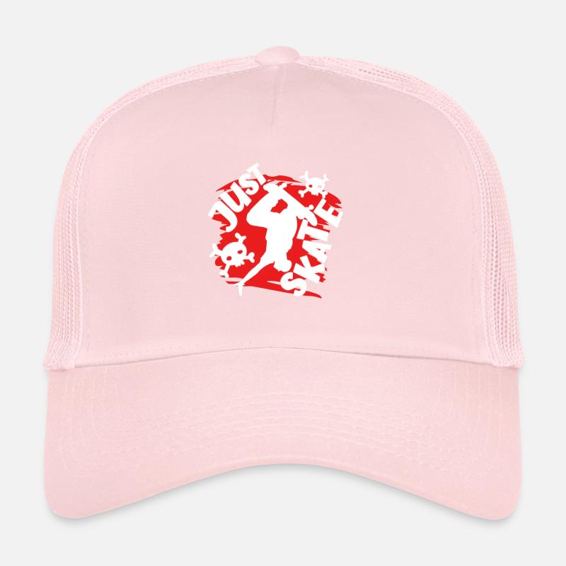 Skateboarder Just Skate With Skulls Skateboarding Trucker Cap